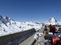 Bergrestaurant mit Blick auf Matterhorn, Monte Rosa & Co.