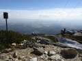 Blick zur Mittelstation der Seilbahn auf den Lomnický štit
